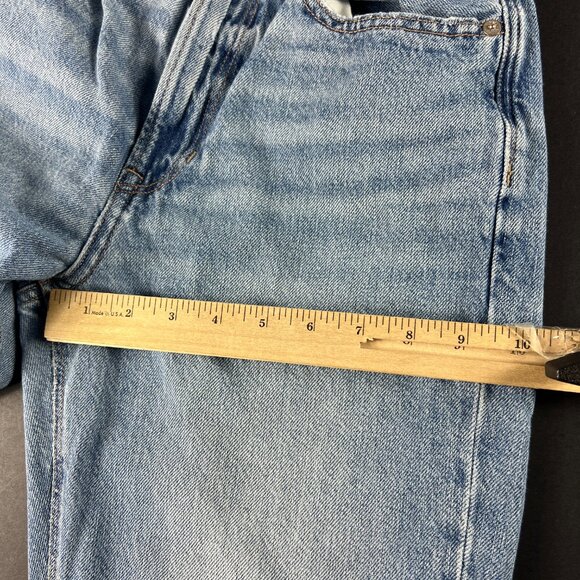 American Eagle Jean Women 27x28* Highest Rise 90s Flare Blue Cotton Denim Tag 6R - Picture 14 of 16